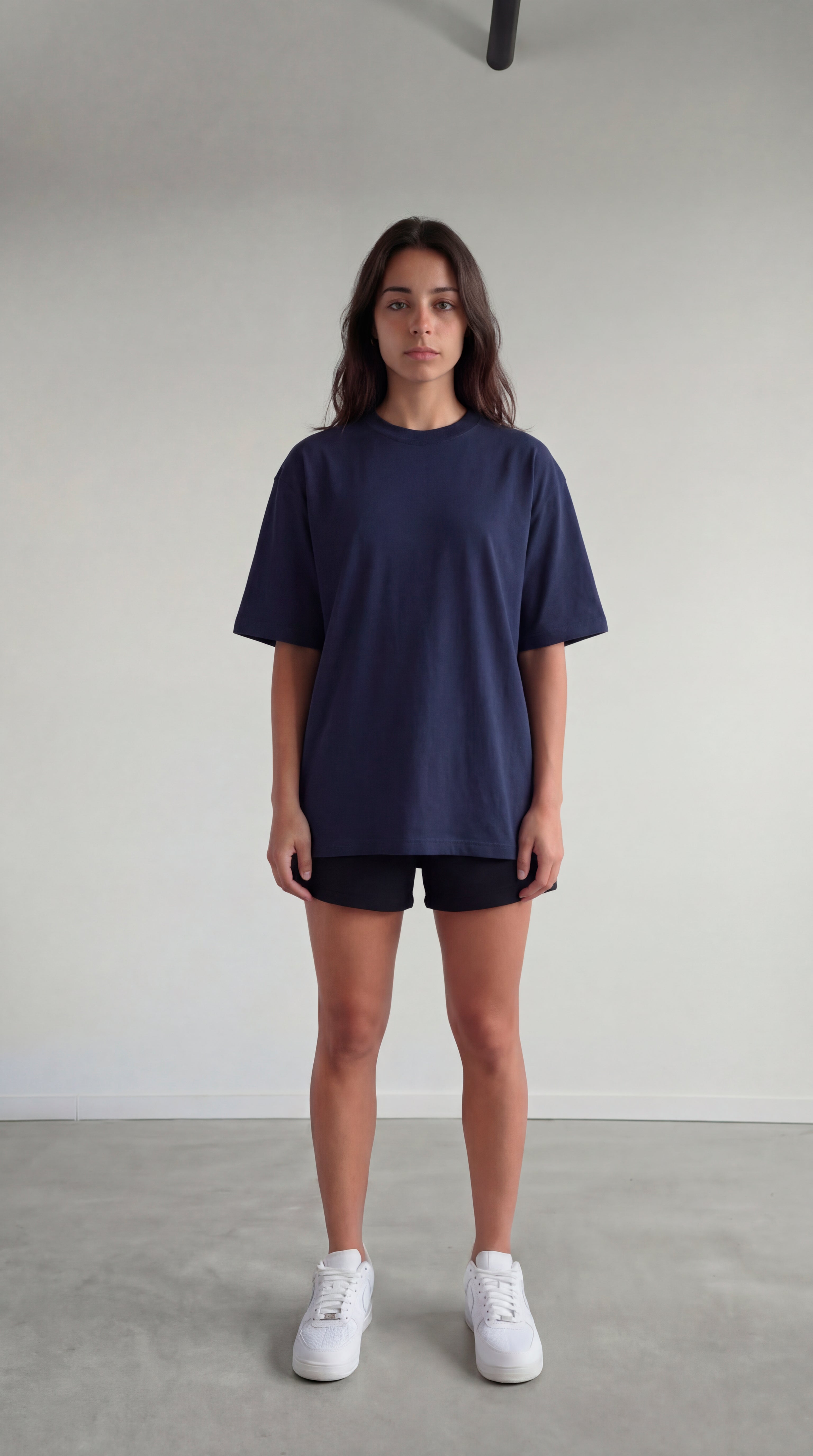 CAMISETA OVERSIZE AZUL OSCURO 250 GRAMOS.