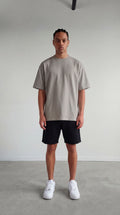 CAMISETA OVERSIZE GRIS 250 GRAMOS.