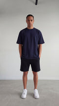 CAMISETA OVERSIZE AZUL OSCURO 250 GRAMOS.
