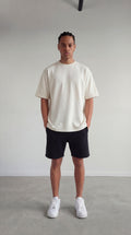 CAMISETA OVERSIZE MARFIL 250 GRAMOS.