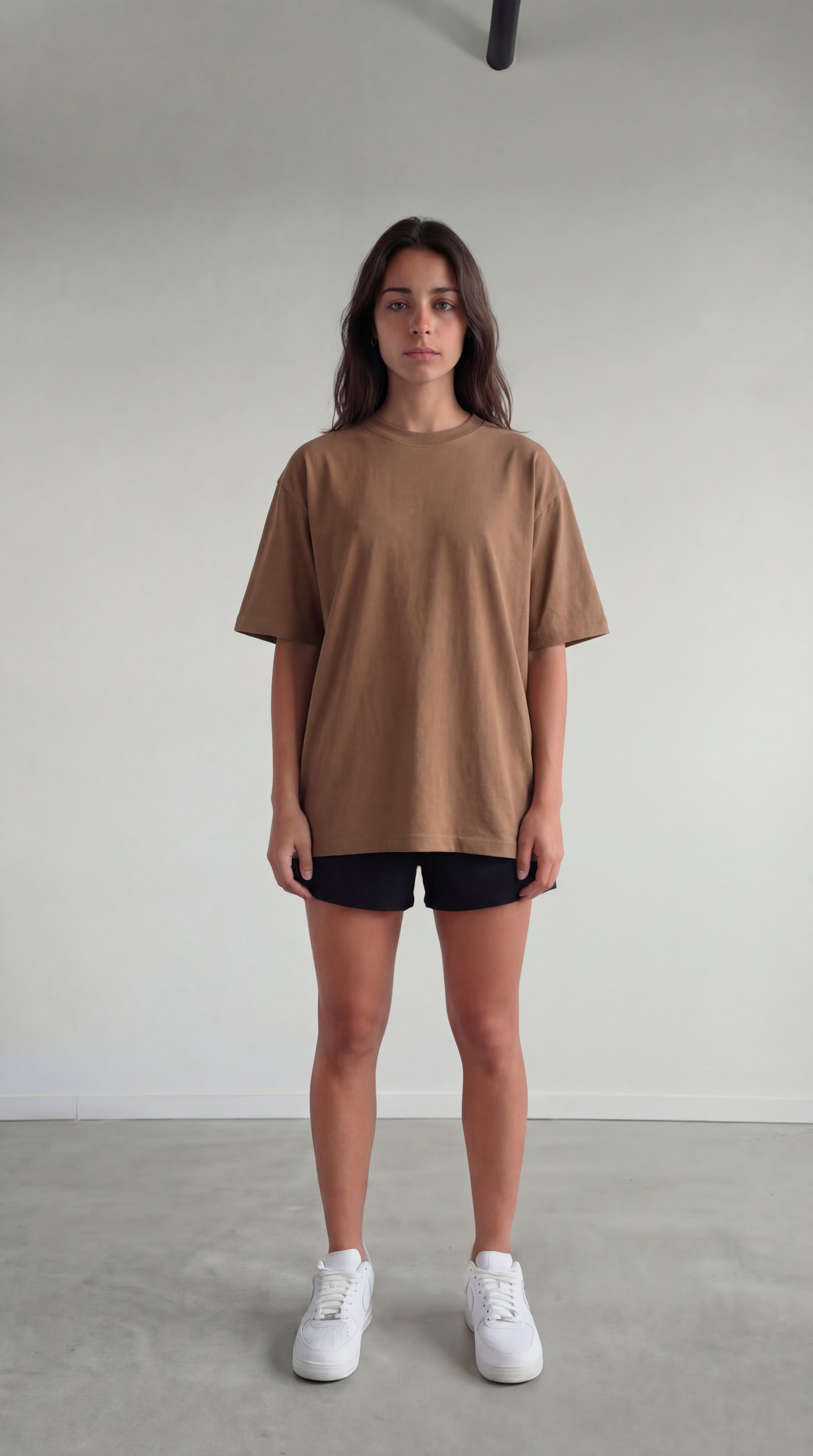 CAMISETA OVERSIZE CAFE 250 GRAMOS.