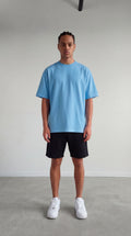 CAMISETA OVERSIZE AZUL CLARO 250 GRAMOS.