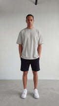 CAMISETA OVERSIZE GRIS CLARO 250 GRAMOS.