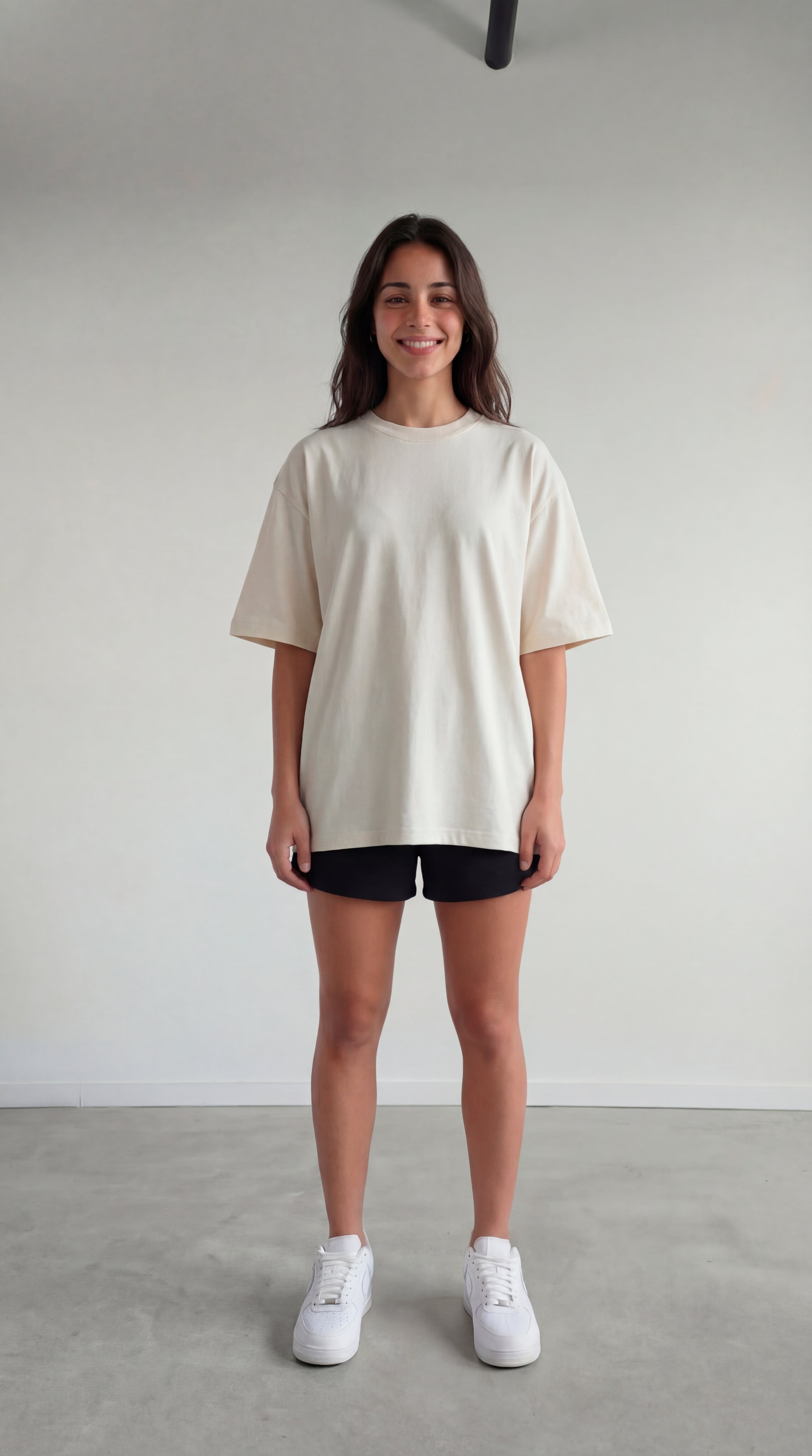 CAMISETA OVERSIZE MARFIL 250 GRAMOS.